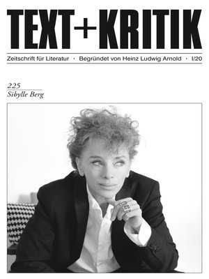 cover image of TEXT + KRITIK 225--Sibylle Berg